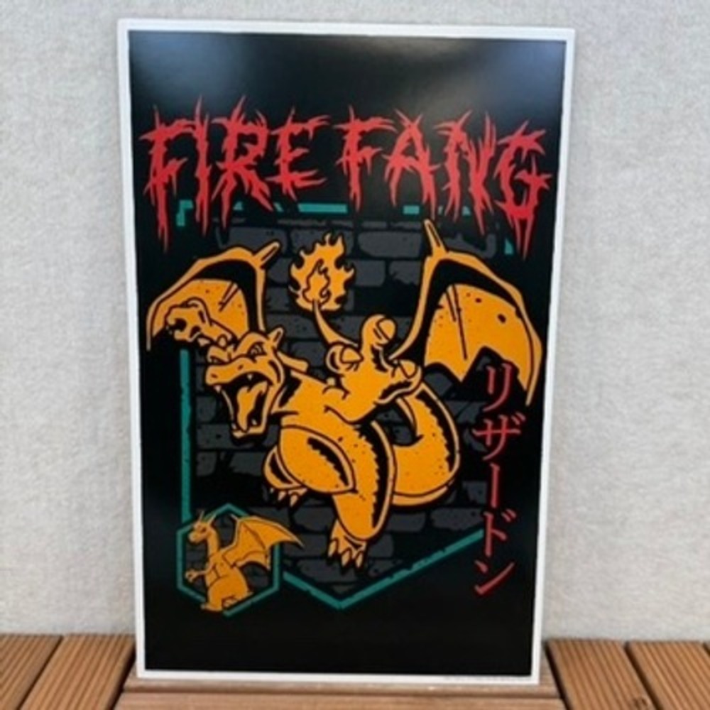 Pokemon Center Charizard Fire Fang Graphic Print Wall Art Poster 11 x 17